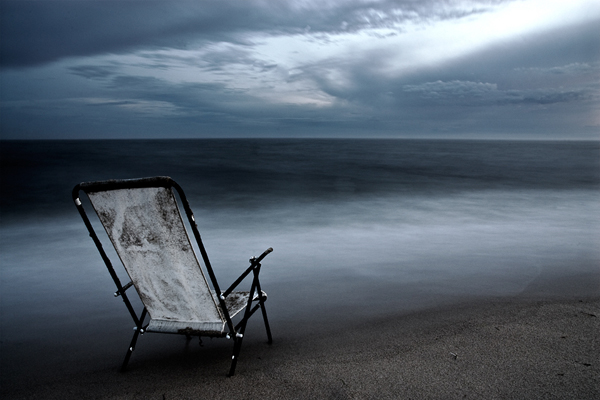 empty chair on the beach