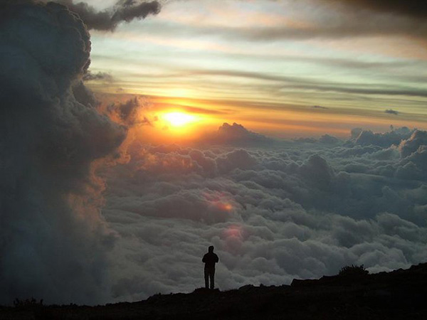 Above the clouds a sunset